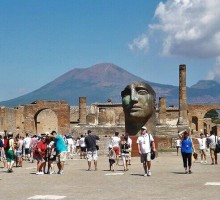 Tourists Waiking in Pompeii, Italy