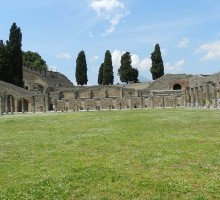 View of the ruins of Pompeii, Italy